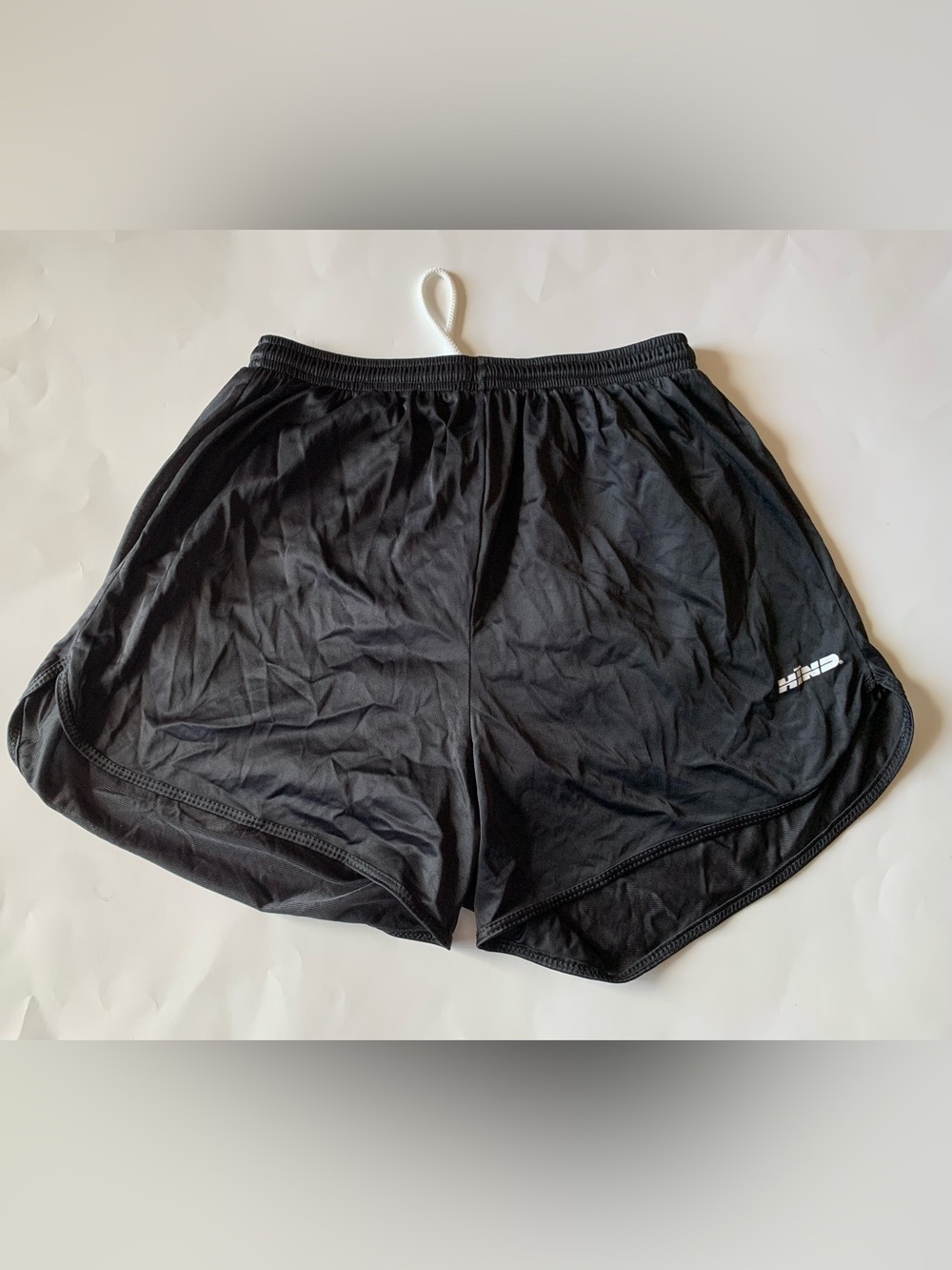 VTG 90s HIND Nylon Running Shorts Black Split Side Sprinter USA Made Mens L